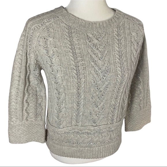 Sundance lambswool cable sweater with metallic threading - Picture 2 of 10